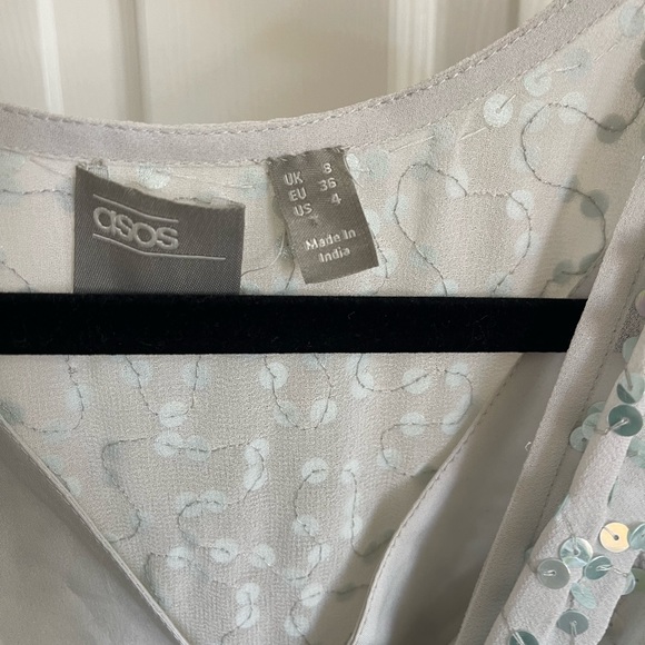 ASOS Ice Blue Scatter Sequin Midi Dress - Picture 4 of 6